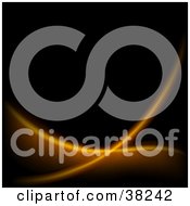 Poster, Art Print Of Two Waves Of Bright Orange Electric Lines Crossing Over A Black Background