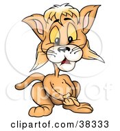 Poster, Art Print Of Beige Kitty Clasping His Hands