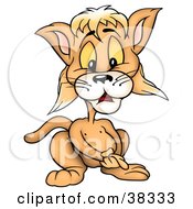 Clipart Illustration Of A Beige Kitty Clasping His Hands by dero