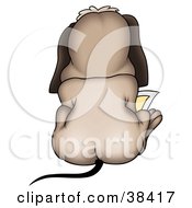 Clipart Illustration Of A Rear View Of A Dog Sitting And Reading