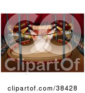 Clipart Illustration Of An Audience Of People Waiting For A Circus Show To Start The Spotlight Shining Down by dero #COLLC38428-0053