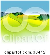 Clipart Illustration Of A Nature Background Of A Green Hilly Landscape by dero