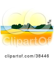 Clipart Illustration Of A Nature Background Of An Island Near A Beach by dero