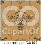 Clipart Illustration Of An Elegant Brown Gray And Green Floral Background by dero