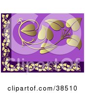 Poster, Art Print Of Golden And Purple Floral Border