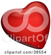 Poster, Art Print Of 3d Red Heart With Shades Of Lighting