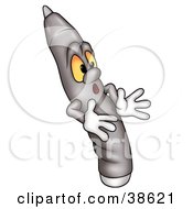 Clipart Illustration Of A Shocked Gray Marker Leaning Back