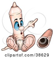 Clipart Illustration Of A Pale Pink Marker Sitting With Its Cap Off And Pointing Right by dero