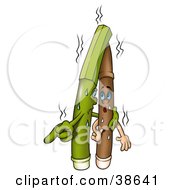 Clipart Illustration Of Sweaty Green And Brown Markers Embracing by dero
