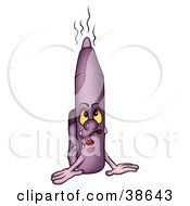 Clipart Illustration Of A Sweaty Purple Marker Doing Push Ups by dero
