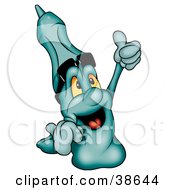 Clipart Illustration Of A Blue Marker Wearing Shades And Giving The Thumbs Up by dero