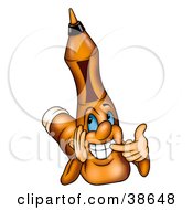 Clipart Illustration Of A Smiling Orange Marker Pointing To His Teeth by dero
