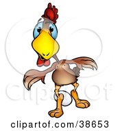 Poster, Art Print Of Brown Hen Chicken Guarding An Egg