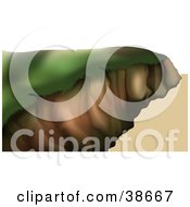 Clipart Illustration Of A Coastal Hill With Grass Growing On The Surface And Steep Cliffs by dero