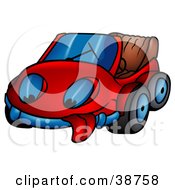Poster, Art Print Of Tired Red Convertible Car Hanging Its Tongue Out