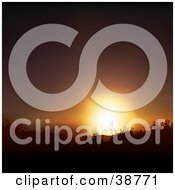 Clipart Illustration Of A Burst Of Sunlight In A Sunset Sky by dero