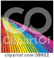 Sparkling Curving Rainbow On A Black Background