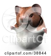 Clipart Illustration Of Hammy The Productive Hamster Holding His Arms Open by Leo Blanchette