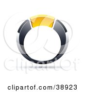 Poster, Art Print Of Pre-Made Logo Of A Chrome And Yellow Ring