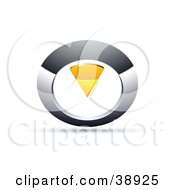 Clipart Illustration Of A Pre Made Logo Of A Chrome And Yellow Circular Knob by beboy