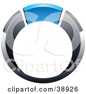 Poster, Art Print Of Pre-Made Logo Of A Chrome And Blue Ring