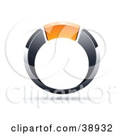 Clipart Illustration Of A Pre Made Logo Of A Chrome And Orange Ring by beboy