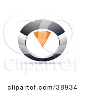 Clipart Illustration Of A Pre Made Logo Of A Chrome And Orange Circular Knob by beboy