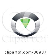 Poster, Art Print Of Pre-Made Logo Of A Chrome And Green Circular Knob