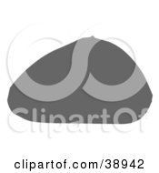 Clipart Illustration Of A Gray Silhouetted Rounded Boulder