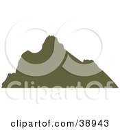 Clipart Illustration Of A Brown Silhouetted Mountain