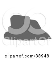 Clipart Illustration Of A Gray Silhouetted Lopsided Boulder by Tonis Pan