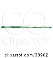 Clipart Illustration Of A Long Green Silhouetted Grassy Border