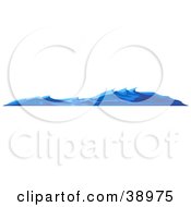 Clipart Illustration Of Blue Sea Waves On The Surface Of The Ocean
