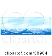 Poster, Art Print Of Seascape Of Blue Waves Under A Blue Sky