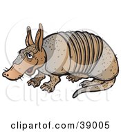 Clipart Illustration Of A Lazy Brown Armadillo Sitting by Snowy #COLLC39005-0092