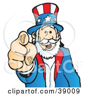 Poster, Art Print Of Uncle Sam Grinning And Pointing Outwards