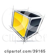 Pre-Made Logo Of A 3d Cube With Yellow And Black Sides