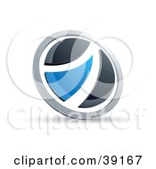 Clipart Illustration Of A Pre Made Logo Of A Black And Blue Round Button