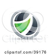 Clipart Illustration Of A Pre Made Logo Of A Black And Green Round Button