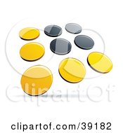 Poster, Art Print Of Pre-Made Logo Of Rows Of Yellow And Black Dots
