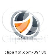 Clipart Illustration Of A Pre Made Logo Of A Black And Orange Round Button