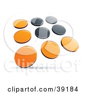 Poster, Art Print Of Pre-Made Logo Of Rows Of Orange And Black Dots