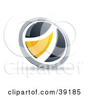 Clipart Illustration Of A Pre Made Logo Of A Black And Yellow Round Button