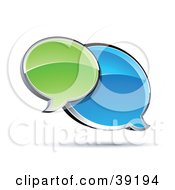 Poster, Art Print Of Shiny Green And Blue Chat Windows