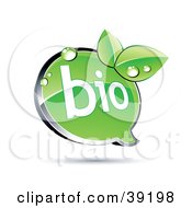 Poster, Art Print Of Shiny Green Bio Chat Window With Organic Dewy Leaves