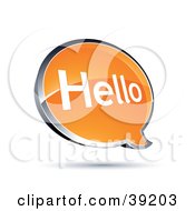Poster, Art Print Of Shiny Orange Hello Chat Window
