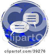 Clipart Illustration Of A Grungy Blue Circular Instant Messenger Sign
