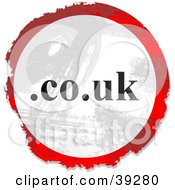 Poster, Art Print Of Grungy Red White And Black Circular Co Dot Uk Sign