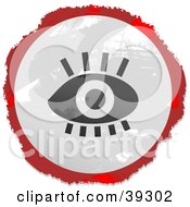 Clipart Illustration Of A Grungy Red White And Black Circular Eye Sign