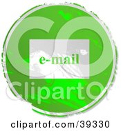 Poster, Art Print Of Grungy Green Circular Email Sign